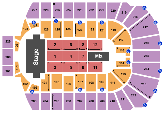 Blue Cross Arena Seating Chart Concerts